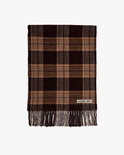 Another Aspect Scarf 1.0 Brown Navy Check