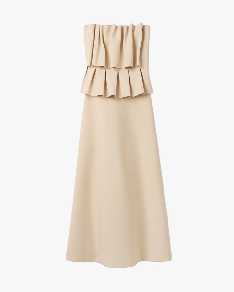 House of Dagmar Sculpted Tube Dress Buttercream Yellow