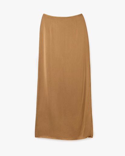 House of Dagmar Maxi Fluid Skirt Dull Gold