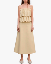 House of Dagmar Sculpted Tube Dress Buttercream Yellow