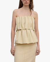 House of Dagmar Sculpted Tube Top Buttercream Yellow