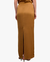 House of Dagmar Maxi Fluid Skirt Dull Gold