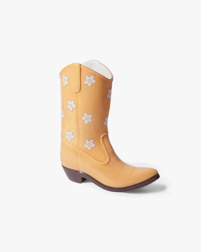 Rodeo Cowboy Boot Vase Yellow