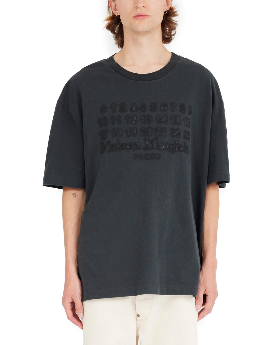 Tシャツ・カットソー Maison Margiela EMBROIDERED LOGO T-SHIRT Maison Margiela logo-embroidered Cotton T-shirt | Grey