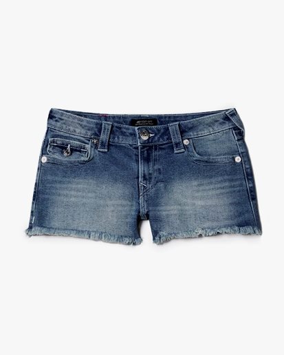 True Religion Joey Low Rise Shorts Lunar Bleach