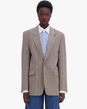 Filippa K Tailored Herringbone Blazer Khaki Beige