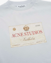 Acne Studios Oversized Double-Layer Printed T-Shirt Light Grey