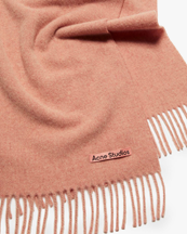 Acne Studios Canada Fringe Wool Scarf Narrow Rose Melange