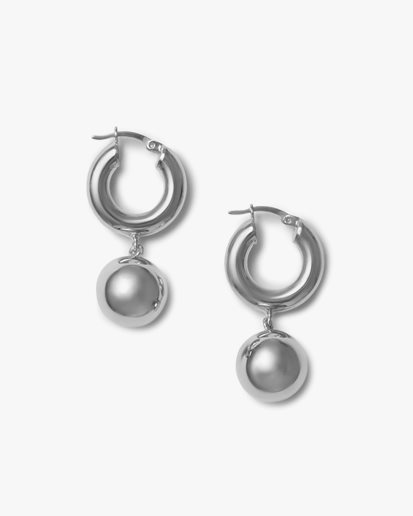 Blue Billie Sphere Hoops Silver