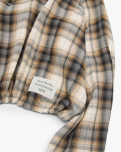 Acne Studios Hooded Checkered Flannel Shirt Beige/Black