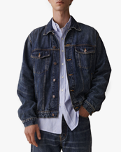 Jeanerica Joe Denim Jacket Dark Blue Righe