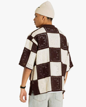 Woodbird Banks Crochet Knit Brown/off white