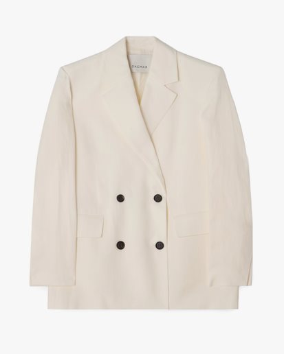 House of Dagmar Classic Linen Blazer White