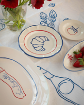 Pick a Poppy Picnic Salad Plate White