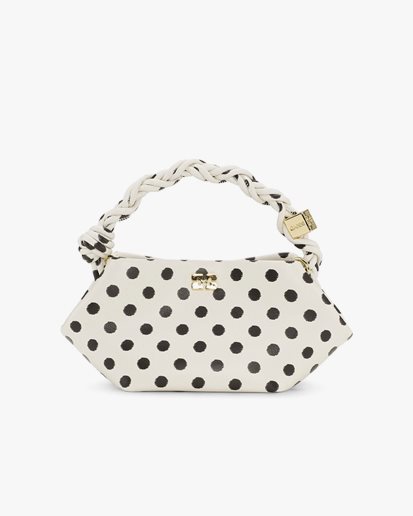Ganni Bou Bag Mini Print Dots Egret