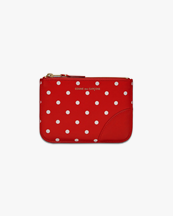 Comme des Garçons Wallet Polka Dot Zip Pouch Red
