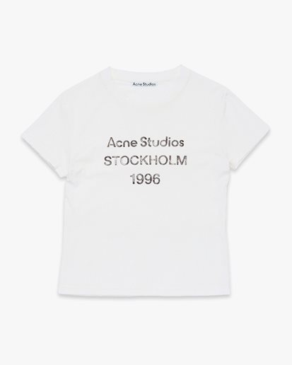 Acne Studios Fitted Stamp Logo T-Shirt Off White
