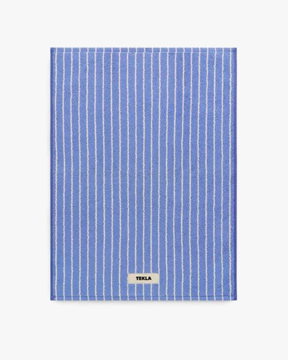 Tekla Terry Bath Mat Clear Blue Stripes