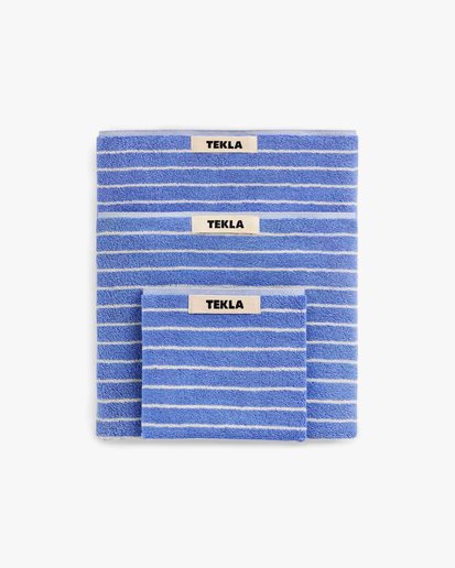 Tekla Terry Towel Clear Blue Stripes