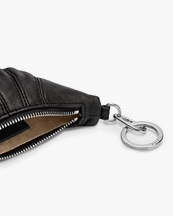 LEMAIRE Mini Croissant Keyring Nappa Leather Black