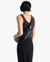 LEMAIRE Small Croissant Bag Coated Cotton Black