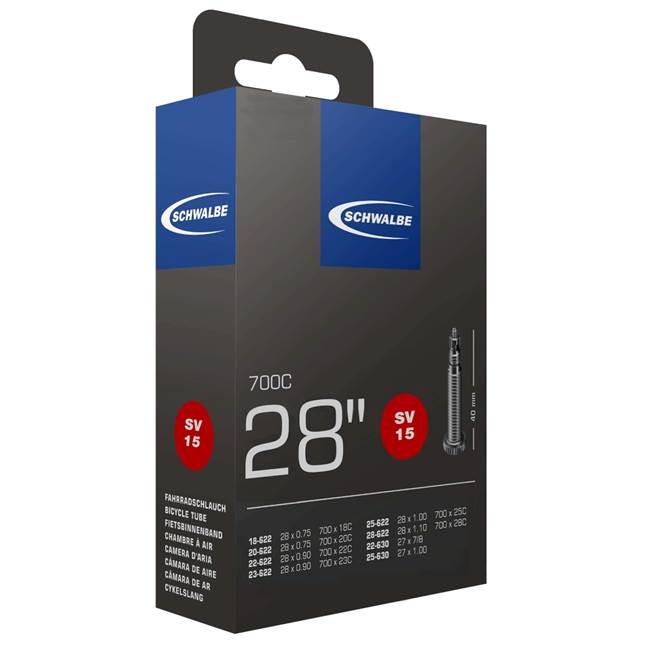 Schwalbe SV 15 Standard 18/28-622/630 Racerventil 40mm Cykelslang