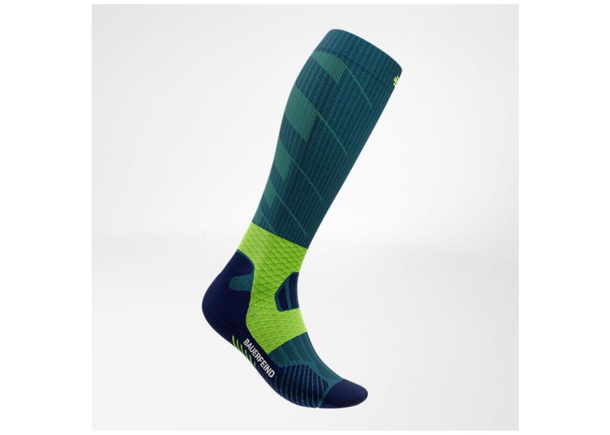 Bauerfeind Trail Run Compression Socks High Cut sukat Teal