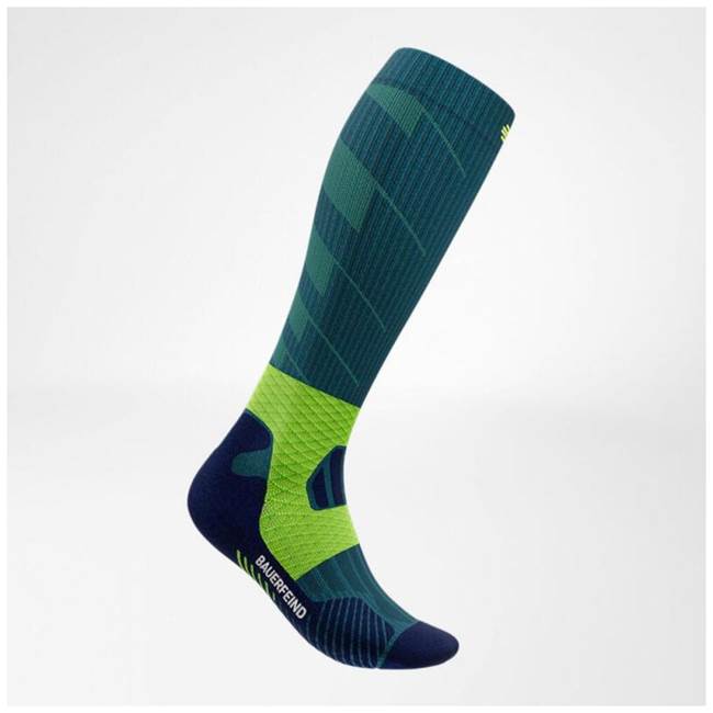 Bauerfeind Trail Run Compression Socks High Cut sukat Teal