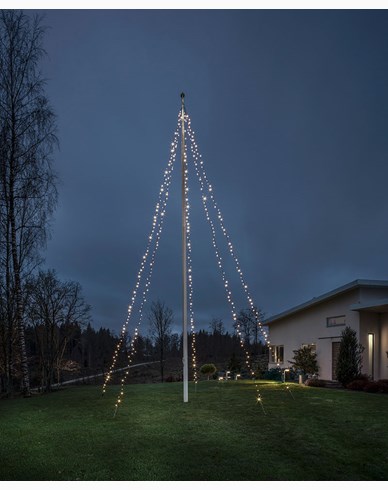 Konstsmide Lipputankovalonauha 5x100 lämpimänvalkoinen LED 24V/IP44. 4780-117