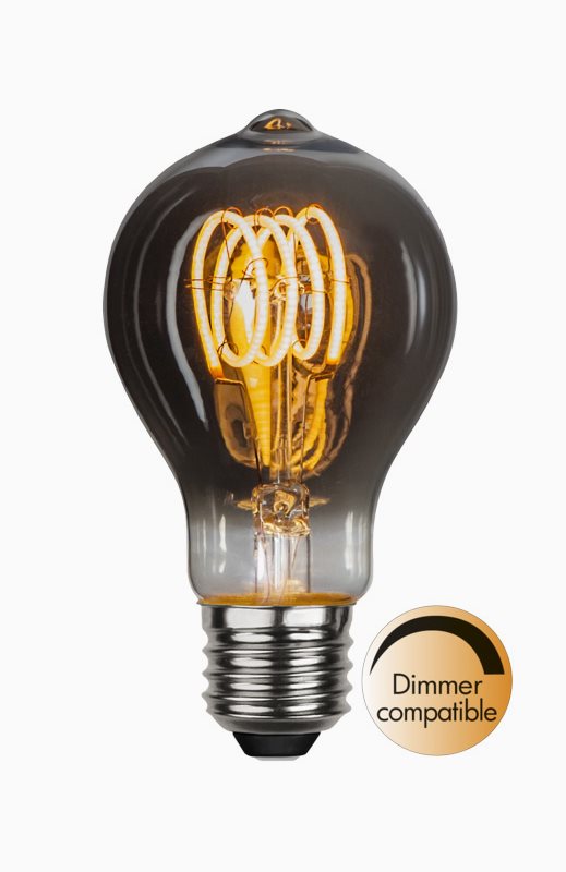 Star Trading LED-lampa Normal E27 2W/2100K Spiral, smoked