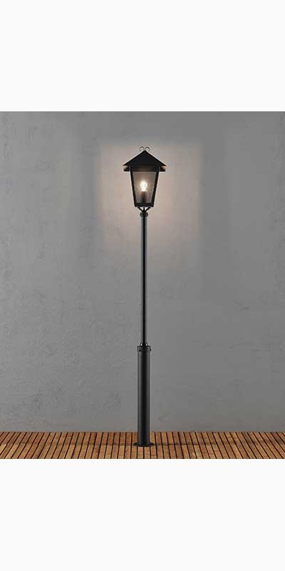 Konstsmide Benu lykta på stolpe Taurus 254 cm. Svart. 437-750