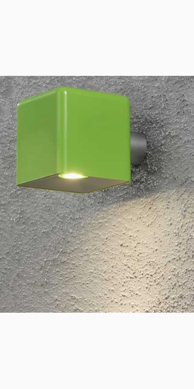 Konstsmide Amalfi vägglampa 3W 12V grön plast ink trafo + sladd. 7681-600