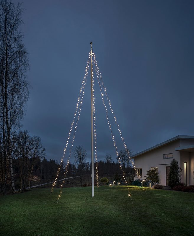 Konstsmide Flaggst&aring;ngsslinga 5x100 varmvit LED 24V/IP44. 4780-117