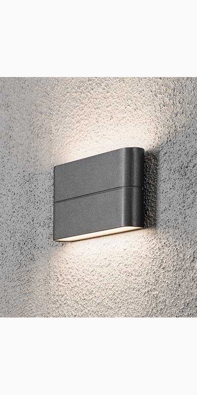 Konstsmide Chieri vägglampa High Power LED 2X6W. Antracitgrå 7973-370