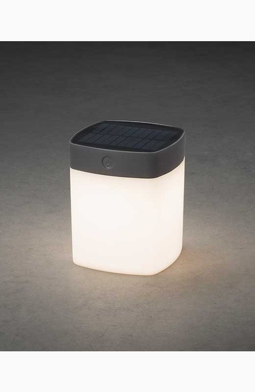 Konstsmide Assisi kvadrat solcell LED 1W dimbar grå. 7806-302