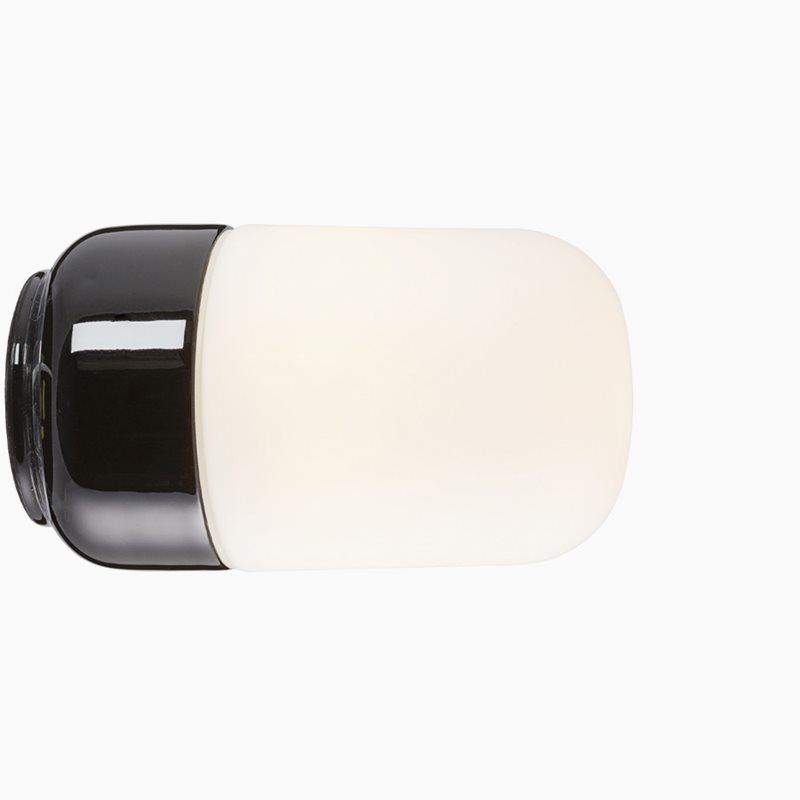 Ifö Electric Ohm 100 bastu höjd 170 mm svart matt opal IP44 E27 40W tak-/väggmontage