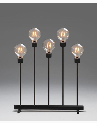 Konstsmide Elljusstake 5 ljus metall svart. Amber LED, Dimmer 24V/IP20
