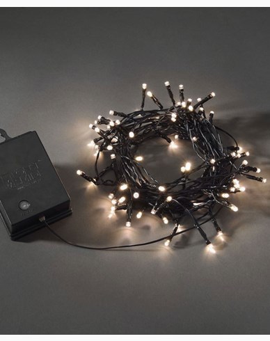 Konstsmide Lysløkke 80vv LED skumringsrelé / timer 6 / 9h svart kabel. Batteridrevet, 2xLR20
