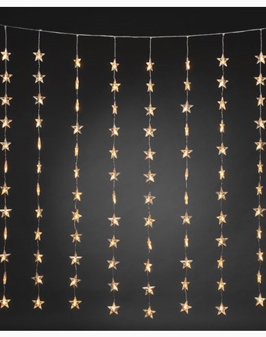 Konstsmide Gardinsløyfestjerner, 140x120cm 120 rav LED 30V / IP20