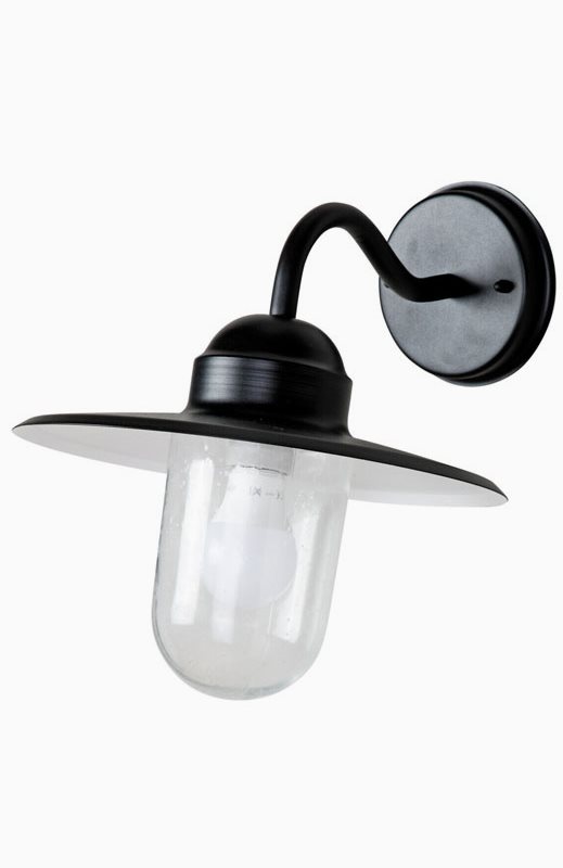 AIRAM Arvika väggarmatur IP44 svart (ej bestyckad E27 max 60W)