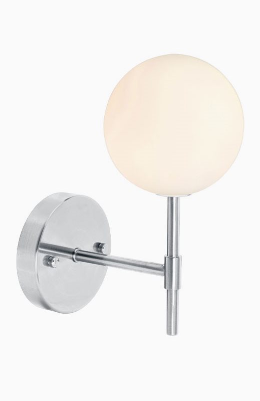 PR Home Sigma S vägglampa Krom Opal 25cm IP23