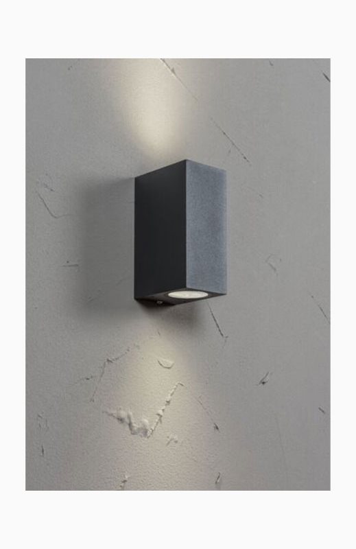 AIRAM Vägglampa Sund Double IP44 2XGU10 GLC Antracitgrå