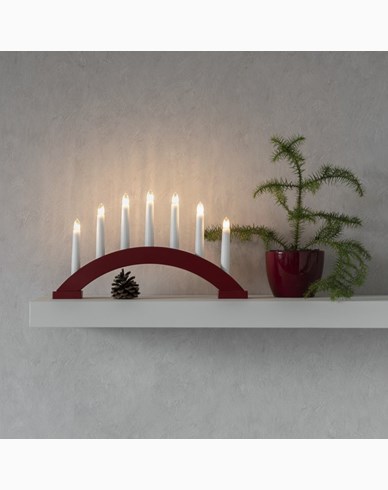 Konstsmide Adventstake Mørkerød tre 7 lys 22,5cm