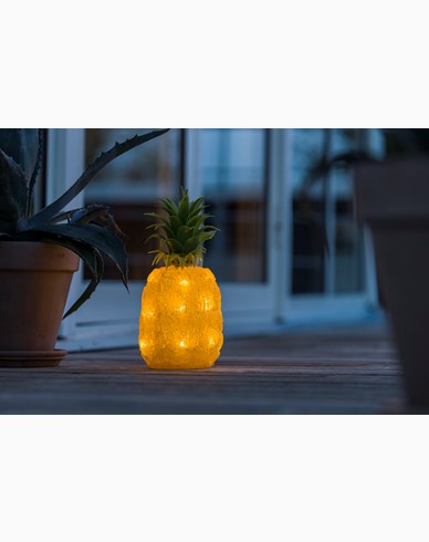 Konstsmide Acryl Ananas LED-Deko – 16 Warmweiße LEDs, Für Innen & Außen (IP44), Mit Trafo