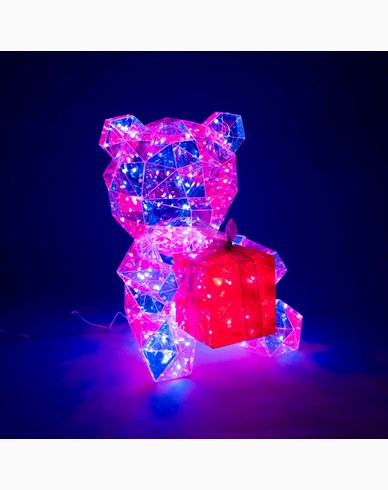 Konstsmide Teddybjørn med diamanteffekt, RGB