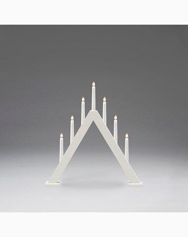 Konstsmide Elektrisk lysestake 7 lys matt hvit tre