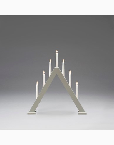 Konstsmide Elljusstake 7 ljus trä matt grå