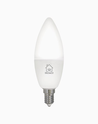 Deltaco Smart Home LED-lampa, E14, WiFi, 4,9W, 2700K–6500K, dimbar