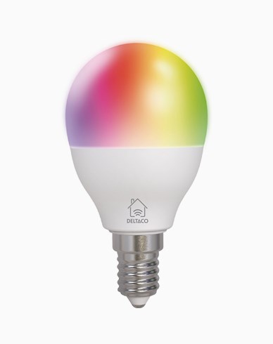 Deltaco Smart Home LED-pære E14 G45, WiFi, 4,9W, 470 lm