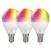 Deltaco Smart Home RGB-lampor, E14, G45, 5W, miniglobe, 3-pack